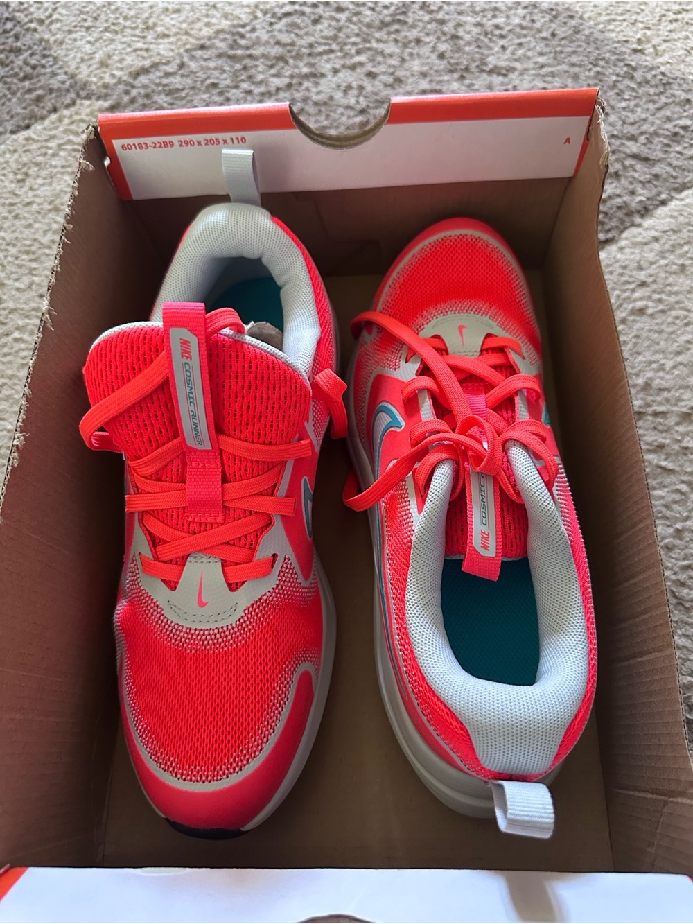 Nike Cosmic Runner (GS) Shoes Youth 4.5Y Bright Crimson Teal Running HM4402 600
